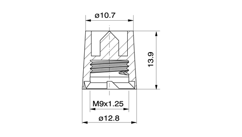 Nakrętka M9Ø13 stożek